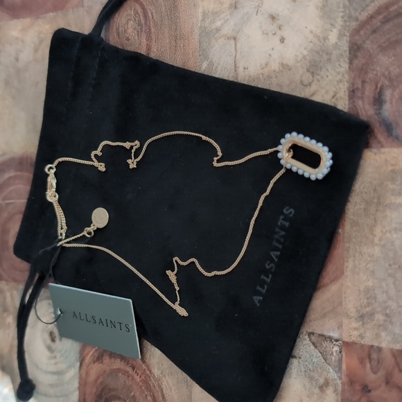 All Saints Faux Pearl Necklace With All Saints Dust Bag Nwt ❤️ - Picture 6 of 7
